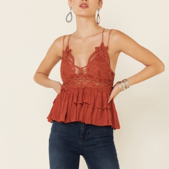 Free People Adella Cami Rusted Orange camisole NWT - Picture 2 of 6